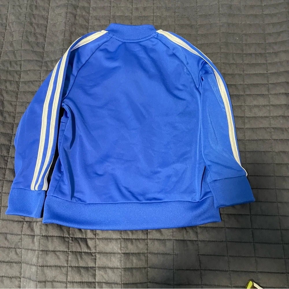 Blue adidas zip-up top. Size 2T for toddlers. Super cute. In VGUC. - Picture 2 of 5